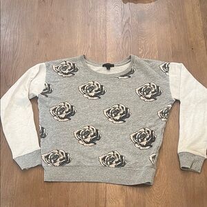 Floral Patterned Gray Sweatshirt